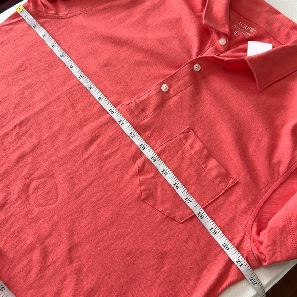 J. Crew Coral Cotton Slub Knit Polo Spring 2023 Sz L - NWT - Picture 7 of 9